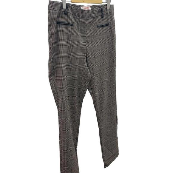 Le Grenier Womens 2 Pc Plaid Blouse Faux Vest Full Zip Top & Dress Pants Size 11 - Picture 3 of 12